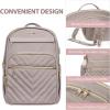 imageVANKEAN 156 Inch Laptop Backpack for Women Men Work Bag Fashion with USB Port Waterproof Backpacks Nurse Stylish Travel Bags Casual Daypacks for College Business BlackQuilted Light Dusty PinkGrey Purple