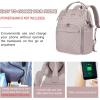 imageVANKEAN 17 Inch Laptop Backpack for Women Men Fashion Computer Work Bag Large Capacity Waterproof Backpack with USB Port ampamp RFID Pockets College Daypack Business Travel BlackQuilted Light Dusty PinkGrey Purple