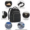 imageVANKEAN 17 Inch Laptop Backpack for Women Men Fashion Computer Work Bag Large Capacity Waterproof Backpack with USB Port ampamp RFID Pockets College Daypack Business Travel BlackQuilted Black