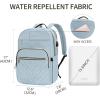 imageVANKEAN 173 Inch Laptop Backpack for Women Men Work Laptop Bag Fashion with USB Port Waterproof Backpacks Nurse Stylish Travel Bags Casual Daypacks for College Business BlackQuilted Light Blue