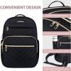 imageVANKEAN 173 Inch Laptop Backpack for Women Men Work Laptop Bag Fashion with USB Port Waterproof Backpacks Nurse Stylish Travel Bags Casual Daypacks for College Business BlackQuilted Black