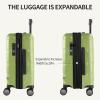 imageVANKEAN Carry On Luggage with Spinner Wheels ampamp TSA Lock Expandable Fashionable Hard Shell Suitcase airline approved20 Inch CarryOnLight PurpleGreen