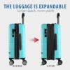 imageVANKEAN Carry On Luggage with Spinner Wheels ampamp TSA Lock Expandable Fashionable Hard Shell Suitcase airline approved20 Inch CarryOnLight PurpleLake Blue