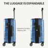 imageVANKEAN Carry On Luggage with Spinner Wheels ampamp TSA Lock Expandable Fashionable Hard Shell Suitcase airline approved20 Inch CarryOnLight PurpleLight Blue