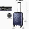 imageVANKEAN Carry On Luggage with Spinner Wheels ampamp TSA Lock Expandable Fashionable Hard Shell Suitcase airline approved20 Inch CarryOnLight PurpleNavy