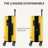 imageVANKEAN Carry On Luggage with Spinner Wheels ampamp TSA Lock Expandable Fashionable Hard Shell Suitcase airline approved20 Inch CarryOnLight PurpleYellow