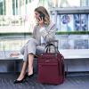 imageVANKEAN Carry On Underseat 16inch Multifunctional Underseater Lightweight Overnight Suitcase with Wheels Roller Case for Women Men Travel Business BlackBurgundy
