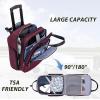imageVANKEAN Carry On Underseat 16inch Multifunctional Underseater Lightweight Overnight Suitcase with Wheels Roller Case for Women Men Travel Business BlackBurgundy