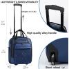 imageVANKEAN Carry On Underseat 16inch Multifunctional Underseater Lightweight Overnight Suitcase with Wheels Roller Case for Women Men Travel Business BlackHaze Blue