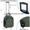 imageVANKEAN Carry On Underseat 16inch Multifunctional Underseater Lightweight Overnight Suitcase with Wheels Roller Case for Women Men Travel Business BlackArmy Green
