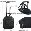 imageVANKEAN Carry On Underseat 16inch Multifunctional Underseater Lightweight Overnight Suitcase with Wheels Roller Case for Women Men Travel Business BlackBlack