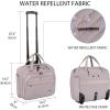 imageVANKEAN Laptop Bag Women with Wheels 156 Inch Rolling Briefcase for Women Water Repellent Overnight Rolling Computer Bag with RFID Pockets for Travel Business Work School Light Dusty PinkQuilted Light Dusty PinkGrey Purple
