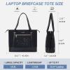 imageVANKEAN Laptop Bag for Women 156 Inch Work Bag Waterproof Computer Shoulder Bag with USB Port Large Tote Bag for Work Business Travel Quilted BlackBlack