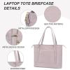 imageVANKEAN Laptop Bag for Women 156 Inch Work Bag Waterproof Computer Shoulder Bag with USB Port Large Tote Bag for Work Business Travel Quilted BlackPink