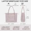 imageVANKEAN Laptop Bag for Women 156 Inch Work Bag Waterproof Computer Shoulder Bag with USB Port Large Tote Bag for Work Business Travel Quilted BlackPink