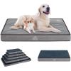 imageVANKEAN Waterproof Dog Crate Pad Bed Mat Reversible WarmampampCool Removable Washable Cover ampamp Waterproof Inner Lining Pet Crate Mattress for Cats and Dogs Joint Relief Dog Bed for Crate NavyGrey