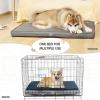 imageVANKEAN Waterproof Dog Crate Pad Bed Mat Reversible WarmampampCool Removable Washable Cover ampamp Waterproof Inner Lining Pet Crate Mattress for Cats and Dogs Joint Relief Dog Bed for Crate NavyGrey