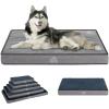 imageVANKEAN Waterproof Dog Crate Pad Bed Mat Reversible WarmampampCool Removable Washable Cover ampamp Waterproof Inner Lining Pet Crate Mattress for Cats and Dogs Joint Relief Dog Bed for Crate NavyGrey