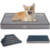 imageVANKEAN Waterproof Dog Crate Pad Bed Mat Reversible WarmampampCool Removable Washable Cover ampamp Waterproof Inner Lining Pet Crate Mattress for Cats and Dogs Joint Relief Dog Bed for Crate NavyGrey