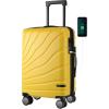 imageVANKEAN Carry On Luggage with Spinner Wheels ampamp TSA Lock Expandable Fashionable Hard Shell Suitcase airline approved20 Inch CarryOnLight PurpleYellow