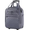 imageVANKEAN Carry On Underseat 16inch Multifunctional Underseater Lightweight Overnight Suitcase with Wheels Roller Case for Women Men Travel Business BlackDark Grey