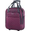 imageVANKEAN Carry On Underseat 16inch Multifunctional Underseater Lightweight Overnight Suitcase with Wheels Roller Case for Women Men Travel Business BlackBurgundy