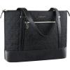 imageVANKEAN Laptop Bag for Women 156 Inch Work Bag Waterproof Computer Shoulder Bag with USB Port Large Tote Bag for Work Business Travel Quilted BlackBlack