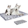 imageVANKEAN Reversible Cool and Warm Dog Bed Mat for Crates  Stylish Pad With Waterproof Inner Linings and Removable Machine Washable Cover Firm Support for Small to XXLarge Dogs GreyXXL48 x 30 x3