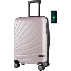 imageVANKEAN Carry On Luggage with Spinner Wheels ampamp TSA Lock Expandable Fashionable Hard Shell Suitcase airline approved20 Inch CarryOnLight PurpleLight Purple