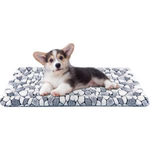imageVANKEAN Dog Crate Pad Bed Mat Reversible Cool ampamp Warm Sleeping Mat Dog Bed for Crate for Small Dogs and Cats Machine Washable Crate Beds GreyGrey