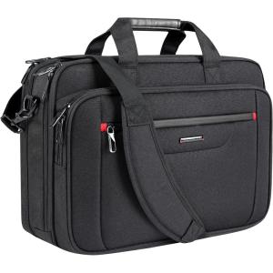 imageVANKEAN Laptop Briefcase Premium Laptop Case Fits Up to 173 Inch Business Shoulder Bag Laptop Expandable WaterRepellent Messenger Bag for Men Women Computer Bag for Travel Business Black