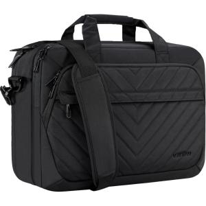 imageVANKEAN Laptop Briefcase for Women Men Fashion TSA Friendly Expandable 17 Inch Laptop Bag Waterproof Computer Bag with RFID Pocket Work Bag for Women Messenger Bags BusinessTravelCollege BlackQuilted Black