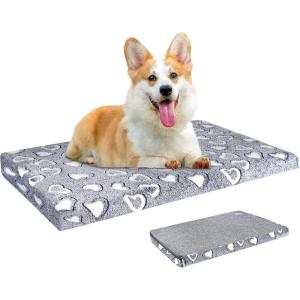 imageVANKEAN Reversible Cool and Warm Dog Bed Mat for Crates  Stylish Pad With Waterproof Inner Linings and Removable Machine Washable Cover Firm Support for Small to XXLarge Dogs GreyM30 x 20 x 3