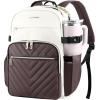 imageVANKEAN Laptop Backpack for Women with Pouch Pocket for Large Capacity Tumbler 156 Inch Laptop Computer Bag Travel Backpack PurseWaterproof Work Business College Teacher Bags BeigeLight GreenBeigecoffee