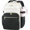 imageVANKEAN Laptop Backpack for Women with Pouch Pocket for Large Capacity Tumbler 156 Inch Laptop Computer Bag Travel Backpack PurseWaterproof Work Business College Teacher Bags BeigeLight GreenBeigeblack