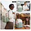 imageVANKEAN Laptop Backpack for Women with Pouch Pocket for Large Capacity Tumbler 156 Inch Laptop Computer Bag Travel Backpack PurseWaterproof Work Business College Teacher Bags BeigeLight GreenBeigelight Green