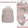 imageVANKEAN Laptop Backpack for Women with Pouch Pocket for Large Capacity Tumbler 156 Inch Laptop Computer Bag Travel Backpack PurseWaterproof Work Business College Teacher Bags BeigeLight GreenQuilted Light Dusty PinkGrey Purple