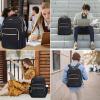imageVANKEAN Laptop Backpack for Women with Pouch Pocket for Large Capacity Tumbler 156 Inch Laptop Computer Bag Travel Backpack PurseWaterproof Work Business College Teacher Bags BeigeLight GreenQuilted Black