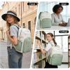 imageVANKEAN Laptop Backpack for Women with Pouch Pocket for Large Capacity Tumbler 156 Inch Laptop Computer Bag Travel Backpack PurseWaterproof Work Business College Teacher Bags BeigeLight GreenBeigelight Green