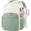 imageVANKEAN Laptop Backpack for Women with Pouch Pocket for Large Capacity Tumbler 156 Inch Laptop Computer Bag Travel Backpack PurseWaterproof Work Business College Teacher Bags BeigeLight GreenBeigelight Green