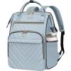 imageVANKEAN 17 Inch Laptop Backpack for Women Men Fashion Computer Work Bag Large Capacity Waterproof Backpack with USB Port amp RFID Pockets College Daypack Business Travel BeigeArmy greenQuilted Light Blue