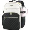 imageVANKEAN Laptop Backpack for Women with Pouch Pocket for Large Capacity Tumbler 156 Inch Laptop Computer Bag Travel Backpack PurseWaterproof Work Business College Teacher Bags BeigeLight GreenBeigeblack