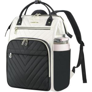 imageVANKEAN 17 Inch Laptop Backpack for Women Men Fashion Computer Work Bag Large Capacity Waterproof Backpack with USB Port amp RFID Pockets College Daypack Business Travel BeigeArmy greenBeigeBlack