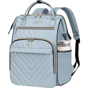 imageVANKEAN 17 Inch Laptop Backpack for Women Men Fashion Computer Work Bag Large Capacity Waterproof Backpack with USB Port amp RFID Pockets College Daypack Business Travel BeigeArmy greenQuilted Light Blue