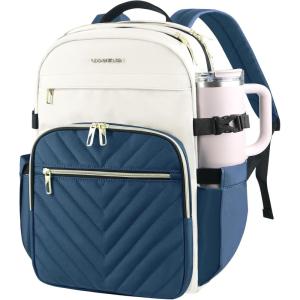 imageVANKEAN Laptop Backpack for Women with Pouch Pocket for Large Capacity Tumbler 156 Inch Laptop Computer Bag Travel Backpack PurseWaterproof Work Business College Teacher Bags BeigeLight GreenBeigehaze Blue